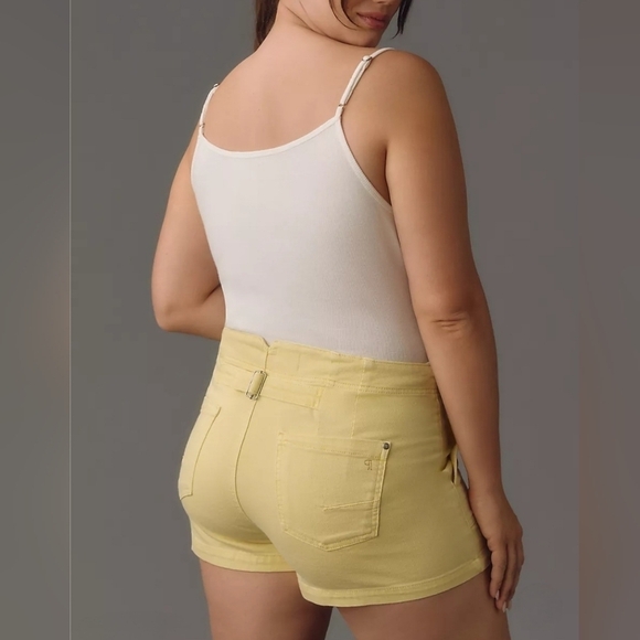 Anthropologie Pilcro The Kit Regenerative Mid Rise Cotton Shorts in Yellow NWT - Picture 8 of 16